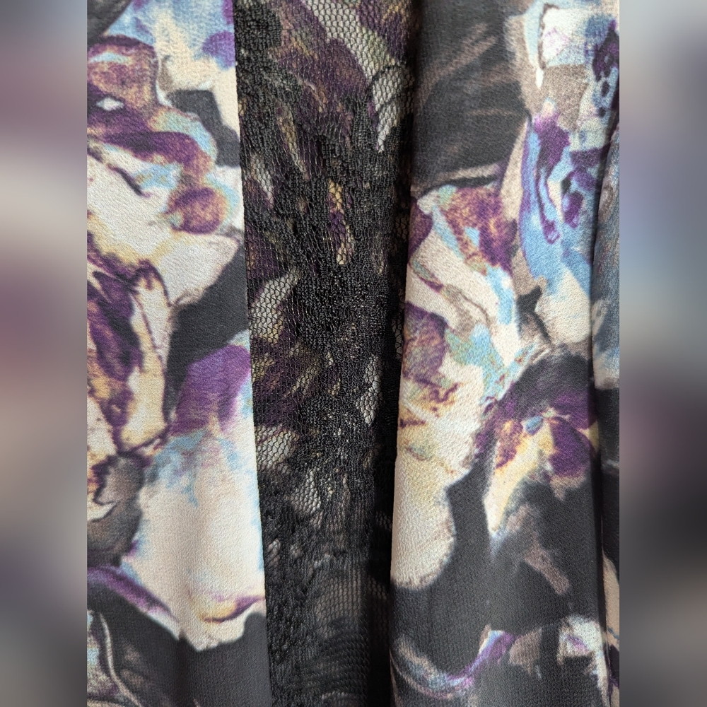 KUT From The Kloth Floral Print Dress with Lace Accents Size 6 - Picture 4 of 6